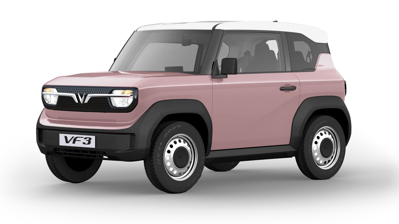 VinFast VF 3 màu Rose Pink – nóc Infinity Blanc