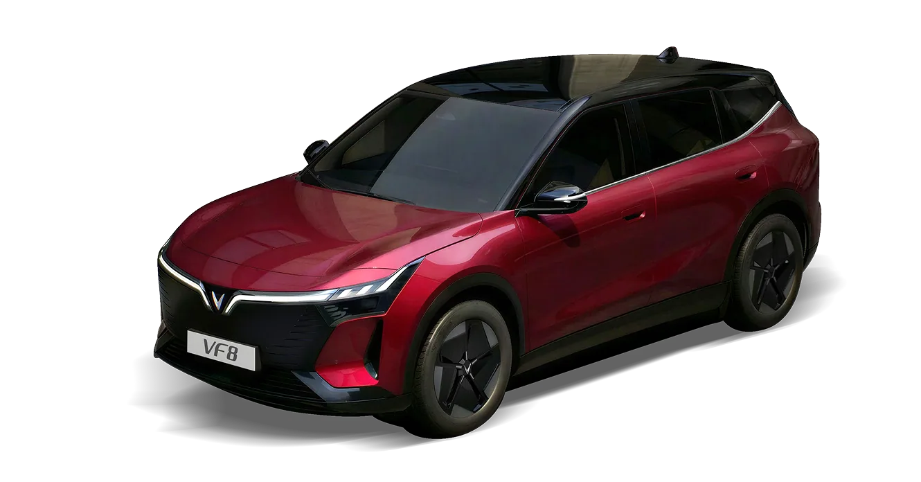 VinFast VF 8 Thế hệ mới màu Solar Ruby – nóc Jet Black