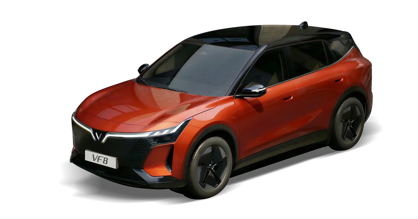 VinFast VF 8 Thế hệ mới màu Vitality Orange – nóc Jet Black